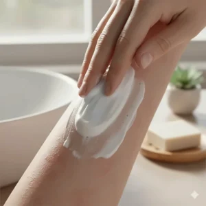 Illustrating the calming effect of fragrance free soap on red, irritated skin, showing it's the best option for sensitive skin.