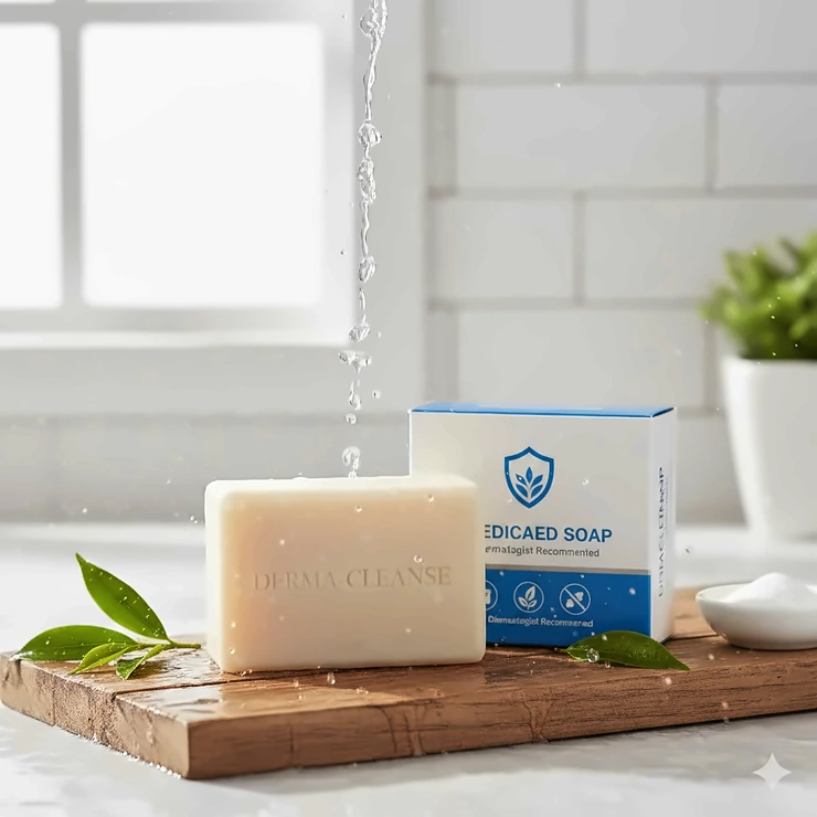 A featured image showing a bar of medicated soap and its packaging, often used for acne and other skin conditions.