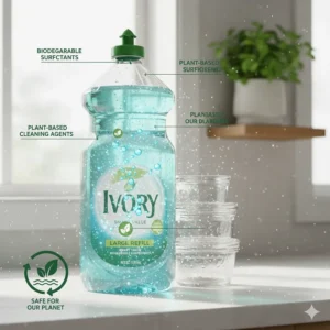 Graphic highlighting the biodegradable cleaning agents found in Ivory dish soap.