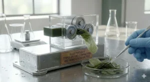 Graphic illustration of natural moisturizing ingredients used in premium triple milled soap for men.