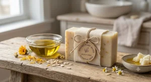 Cruelty-free organic sensitive skin bar soap formulated with pure plant-based oils