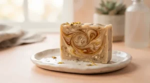 A featured graphic from anti-aging bar soap reviews for mature skin detailing how peptide formulas support collagen.