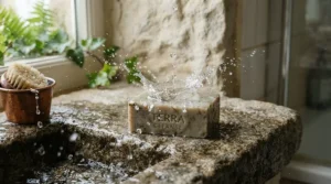 A daily shower routine utilizing everyday bar soap with no dyes or additives for pure cleansing.