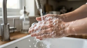 Rich, creamy lather created from a long-lasting bar soap for normal skin on clean hands.
